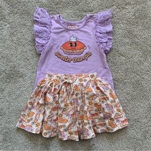 Cheeky plum 5t set -top & skort